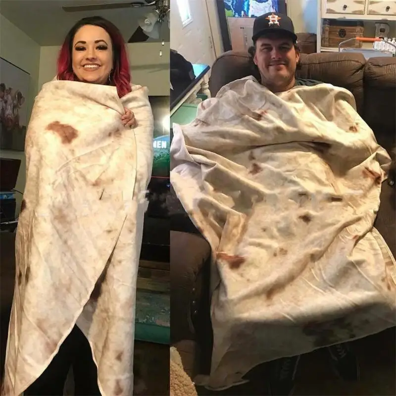 

Tortilla Texture Soft Bed Throw Blanket for Car Sofa and Office Quilts Tortilla Bedding Winter Zen Life Burrito Blanket