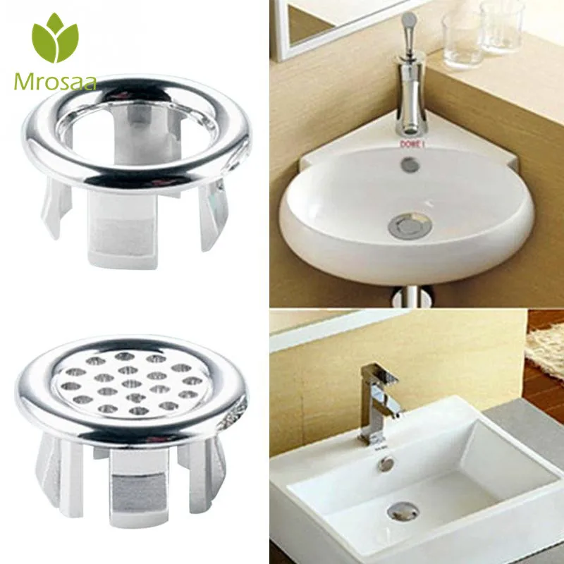 

Mrosaa Sink Round Ring Overflow Spare Cover Tidy Chrome Trim Bathroom Ceramic Basin Overflow Ring Overflow Drain Strainers