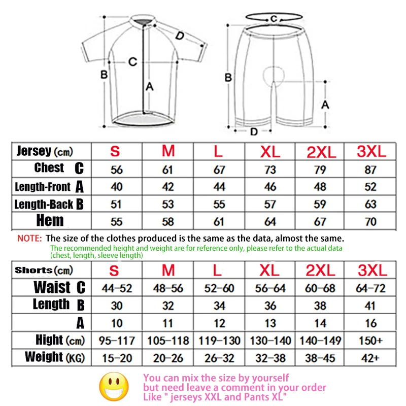 2019 Cycling Kit Kids Cycling Jersey Set Cartoon Children Cycling Clothing Summer Bike Jersey Quick Dry Bicycle Jersey Suit