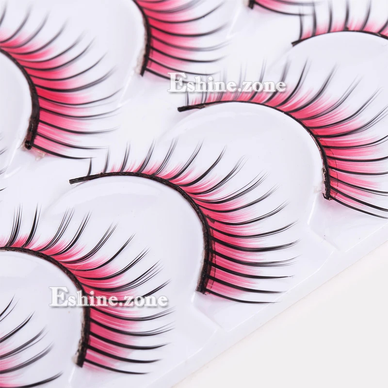 

ICYCHEER 5 Pairs Red False Eyelashes Fake Eye Lashes Natural Thick Long Natural Handmade