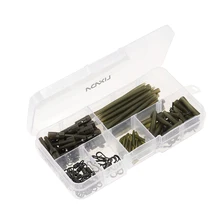 160 шт. набор рыболовных аксессуаров, безопасный свинцовый зажим, резиновые трубки, рукава, вертлюги, защелки, зажимы с булавками, рыболовные снасти для карпа