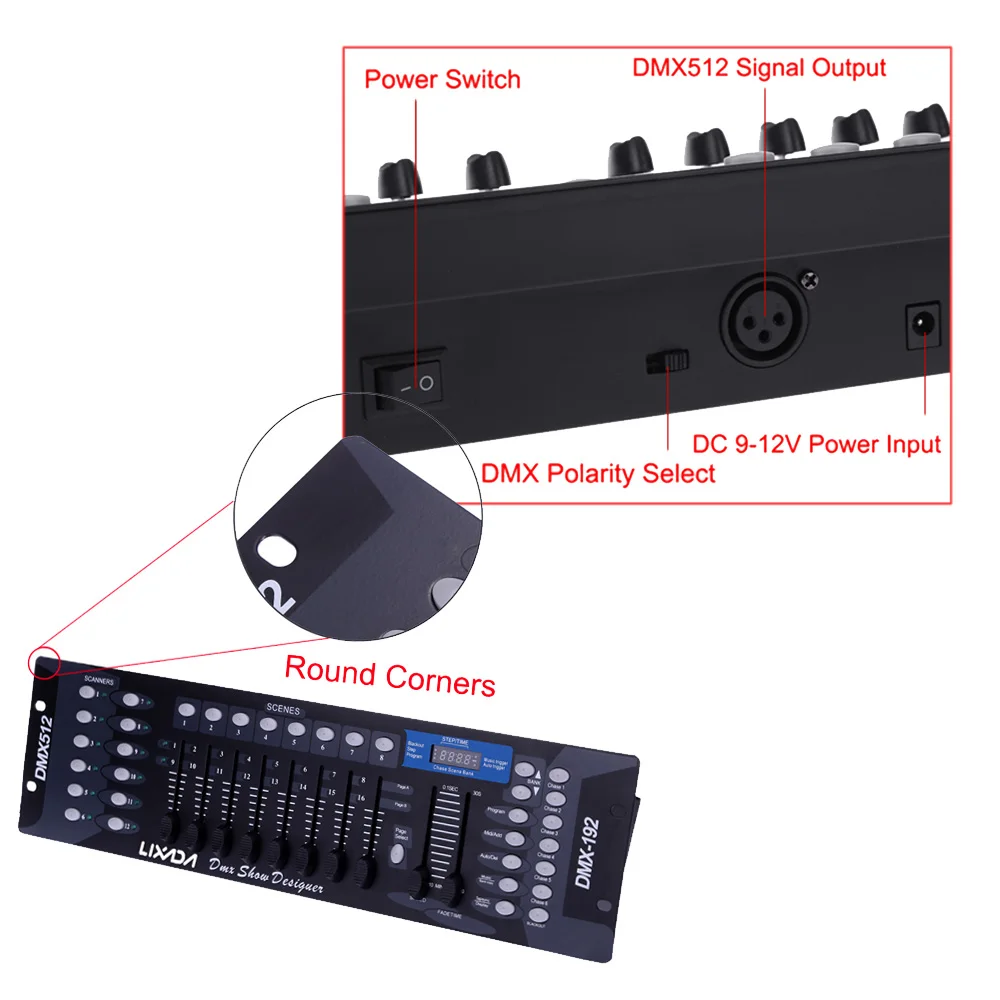 Контроллер света дискотеки 192 каналов DMX512 Контроллер консоль для сценического освещения вечерние DJ диско-Операторское Оборудование