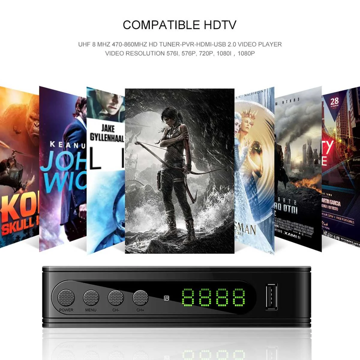 Тв тюнер USB2.0 DVB T2 wi fi ресивер Full HD 1080P цифровая смарт тв приставка с поддержкой MPEG