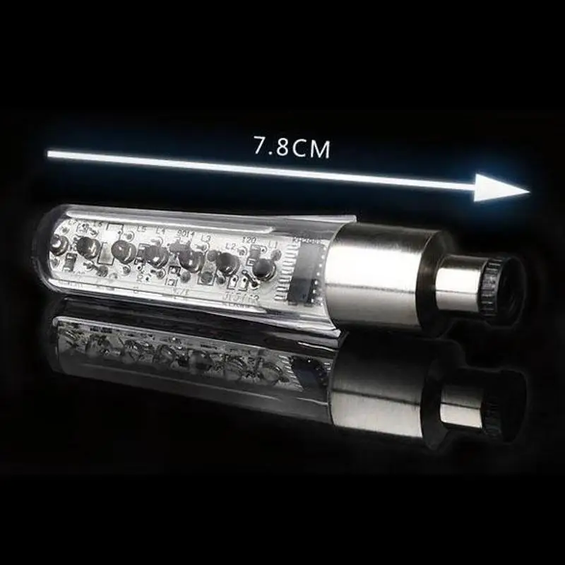 Excellent Bicycle Wheels letters Blue 7LED Light double-side Cycling Bike Tire Blue Flash Light Letter Change Wheel Spokes Bicycle Lights 2