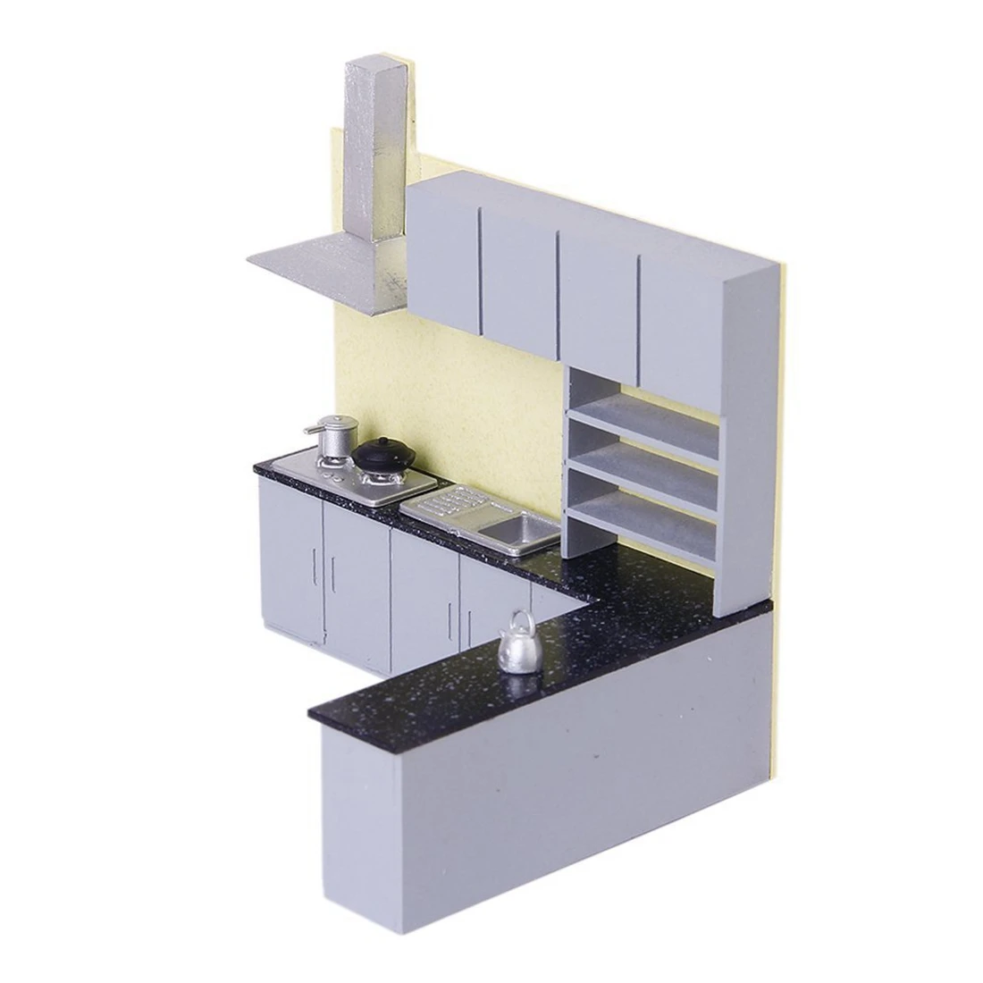 محاكاة مجموعة خزائن المطبخ أطقم منمذجة أثاث 1:25