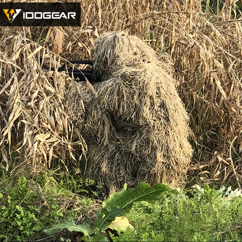 IDO gear Ghillie костюм охотничья одежда для джунглей Bionic 3D лесной Снайпер поезд камуфляж Airsoft Wargame gear тактический