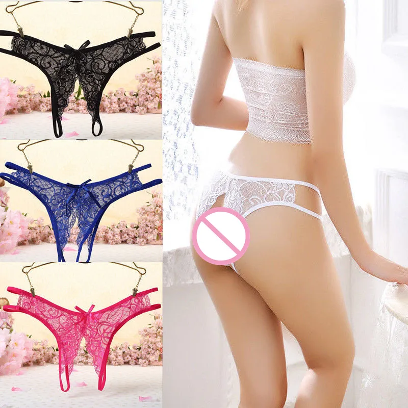 

Women Sexy Lace Briefs Crotchless Panties Knickers G-string Thong Underwear