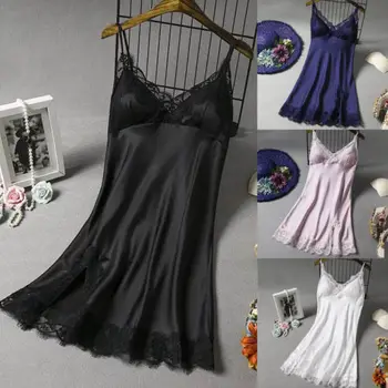

Sexy Lingerie Women Silk Lace Robe Dress Babydoll Nightdress Nightgown Sleepwear