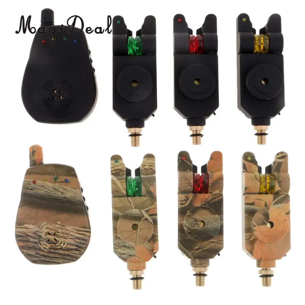 

3+1 Wireless Waterproof Bite Alarms Set with Receiver in case for Carp Fishing