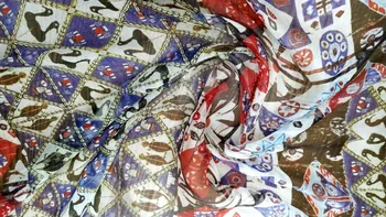 

Tulle fabric wedding decoration telas patchwork floral Printed geometry tela por metro 138cm Dress fabrics 8 moomin silk fabric