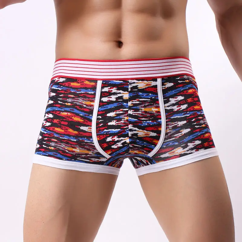 

Fashion Breathable Mens Printing Shorts Pants Underwear Cotton Bulge Pouch Boxers Low Waist Underpants Boxer Shorts for Man New