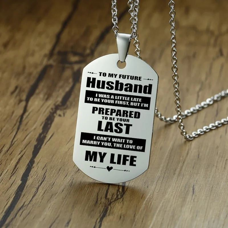 Ожерелье из нержавеющей стали с подвеской в виде собачьего тега To My FOND mor Life