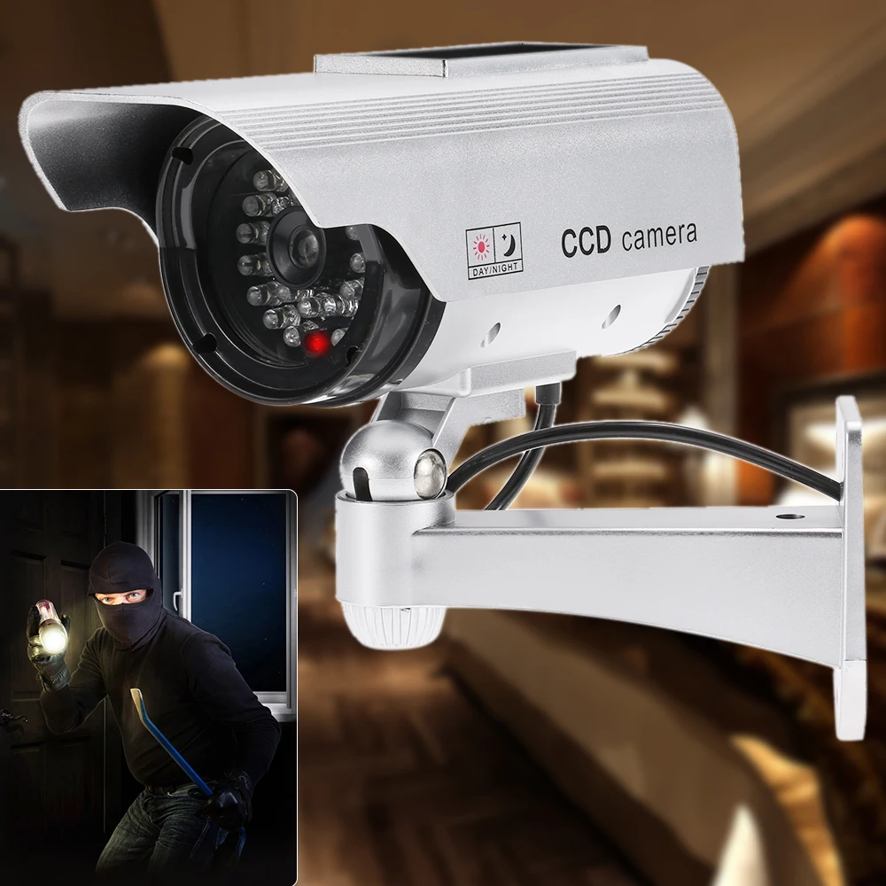 Fake Camera Solar and Battery Powered Flicker Blink LED Rainproof