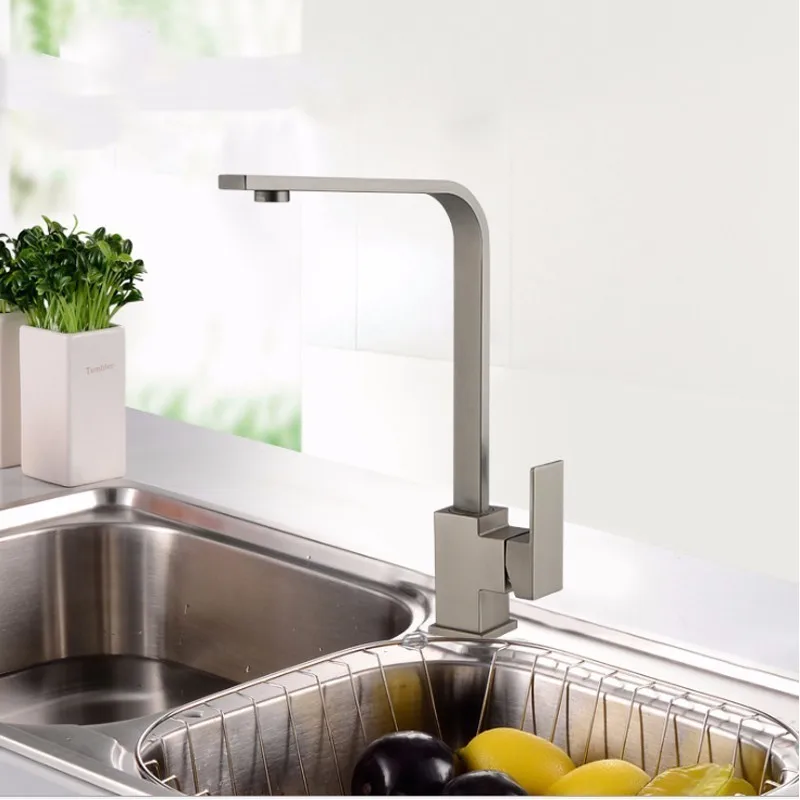 

Sanitary ware kitchen sink faucet hot and cold faucet rotating metal brushed faucet hot and cold faucet