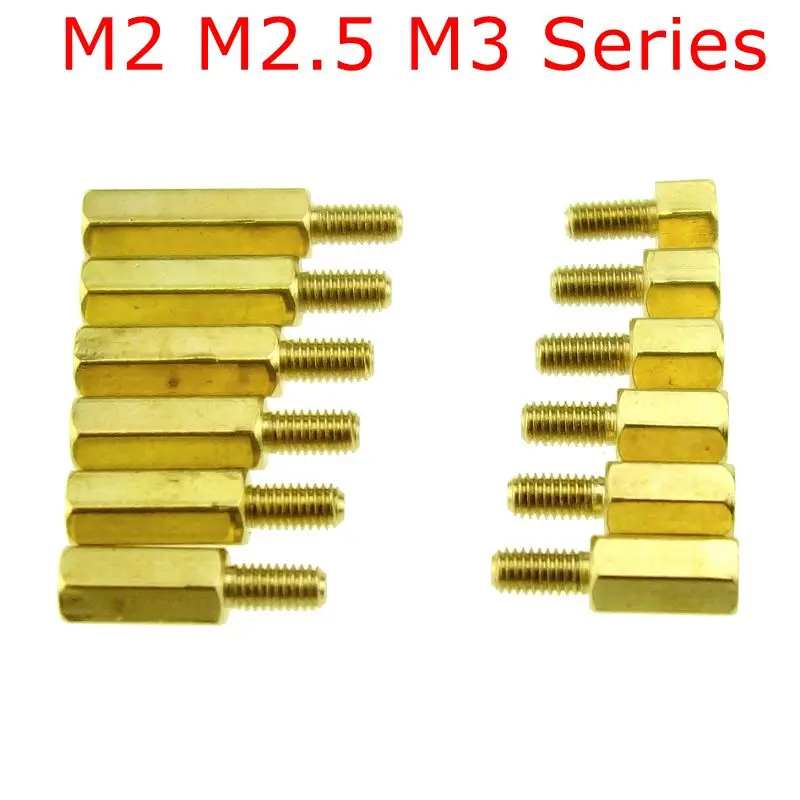 10 шт. M2 * L + 3 мм M2.5/M3 6 с шестигранной головкой латунные винты резьбой столб PCB