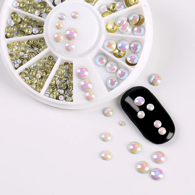 3d nail tools for manicures plating white AB colors round drill rhinestone nails tip studs acrylic decoration ZP052 | Красота и