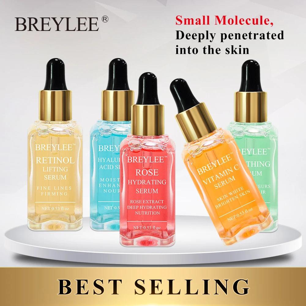 

BREYLEE Serum Series Vitamin C Hyaluronic Acid 24k Gold Rose Repair Face Skin Care Nourish Firm Soothing Whitening Essence 1pcs