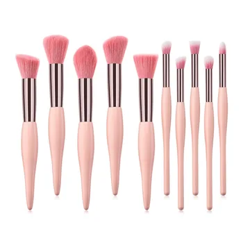 

10 Pcs PVC Makeup brushes Pink Black Make up Brushes Set For Foundation Powder Eyeshadow Concealer Large Make Up Brush