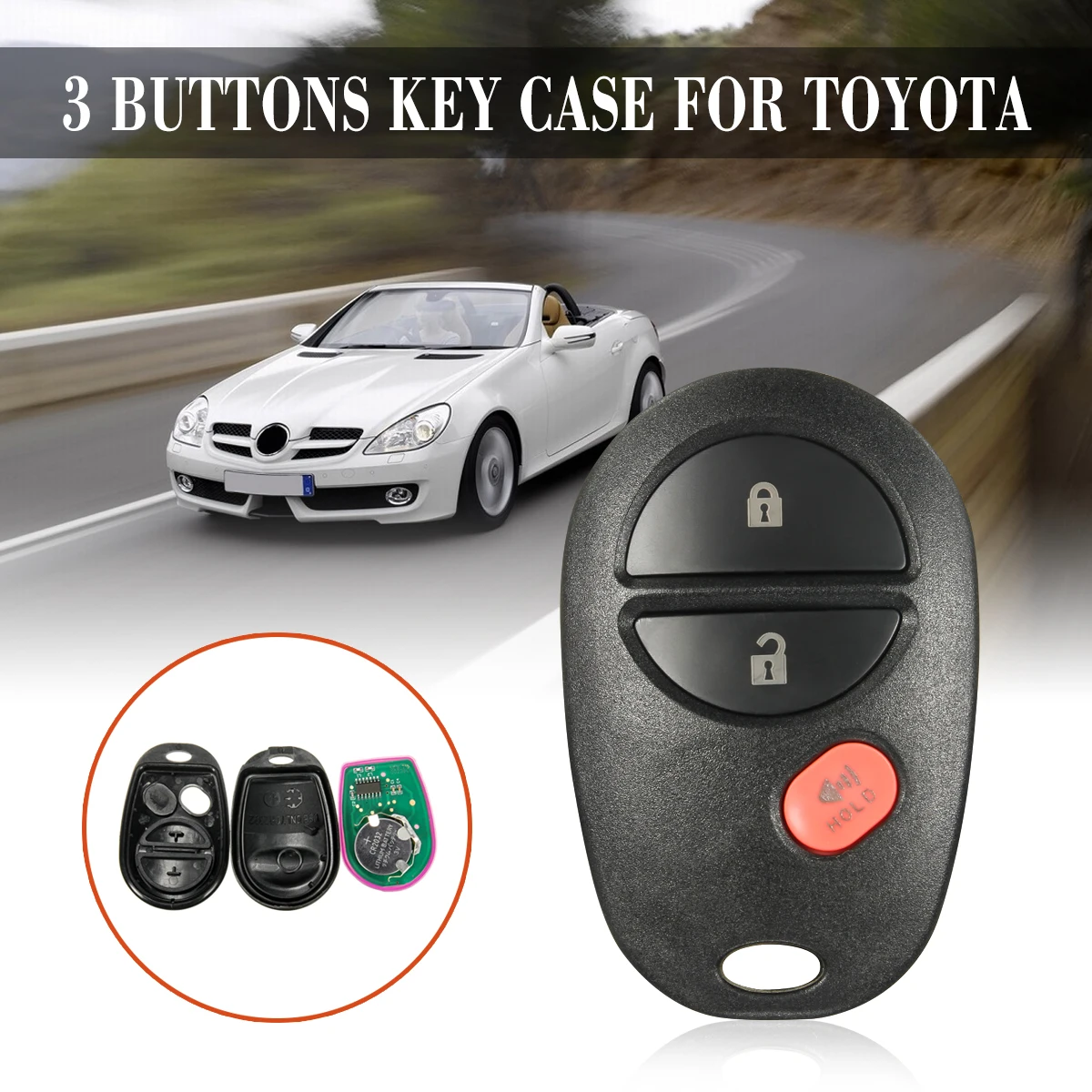 GQ43VT20T New 3/4 Button Keyless Entry Remote Key Fob Case For Toyota