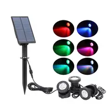 2/3/5 глав светодиодный солнечные уличная газонная лампа Водонепроницаемый RGB Spotlight красочный сад Street лампа для двора