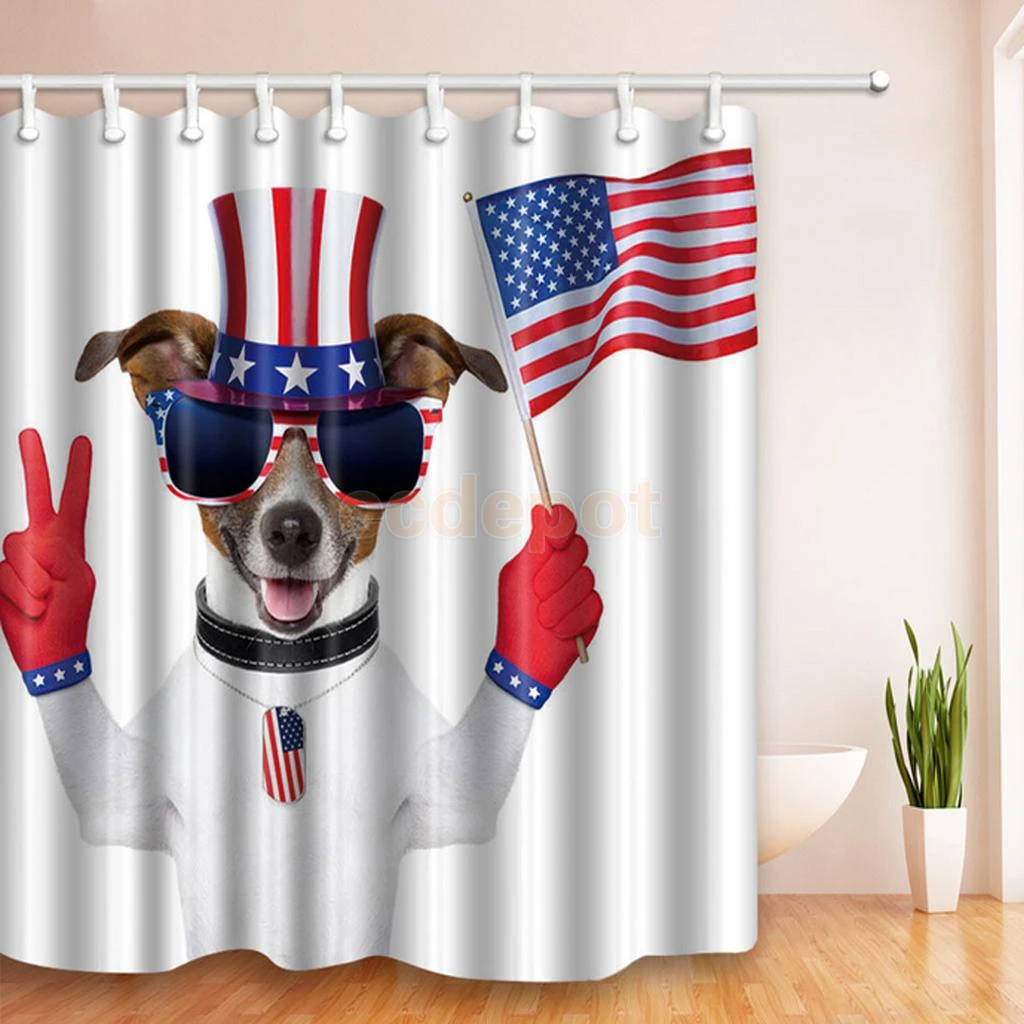 Patriotic American Usa Flag Bathroom Shower Curtain Independence Day Decoration Shower Curtains Aliexpress