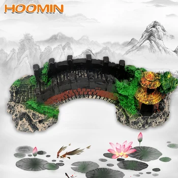 

Aquarium Decoration Fish Tank Bridge Landscape Ornaments Pavilion Rockery Fake Rock Bridge Tree For Fish Tank Ornament Decors