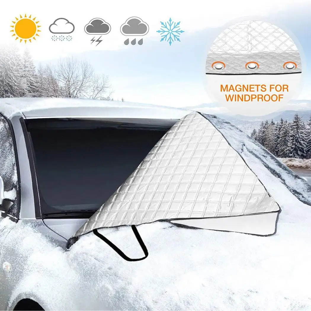 

Protection Foldable Ice General Winter Cover Removable Cover Solid Silver Thicken Fornt Rear Windshield Cover Block Shields