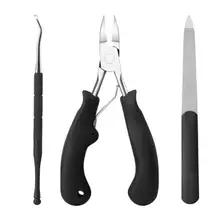 3 шт. прочный машинки для стрижки ногтей Нержавеющая сталь для ухода за ногтями Маникюрный бытовые ножницы для ногтей обрезки комплект Набор отверток с хранения чехол(черный