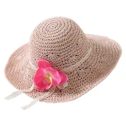 Складной хлопка пляж лук Sunhats для Для женщин элегантный дизайн моды пляжные солнечные шляпы для дам кружева полая соломенная шляпа