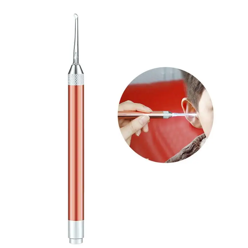 ضوء الأذن ملعقة لامعة Earpick الأطفال مرئية Earpick الأذن تنظيف لون عشوائي تسليم الرعاية الصحية