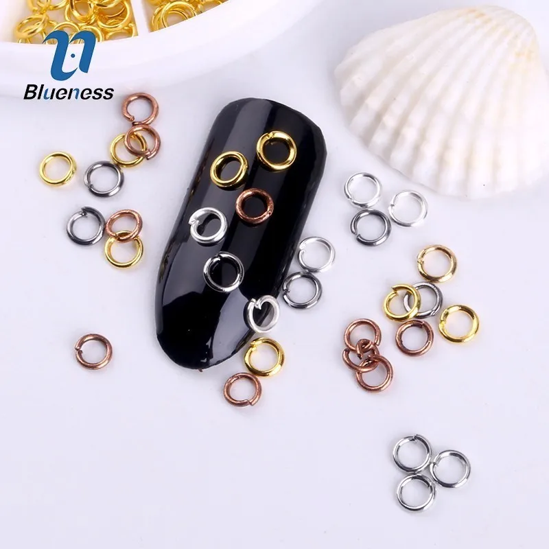 Blueness 1 колесо сплавные кольца 3d украшения для ногтей 6 цветов Металл DIY сталь