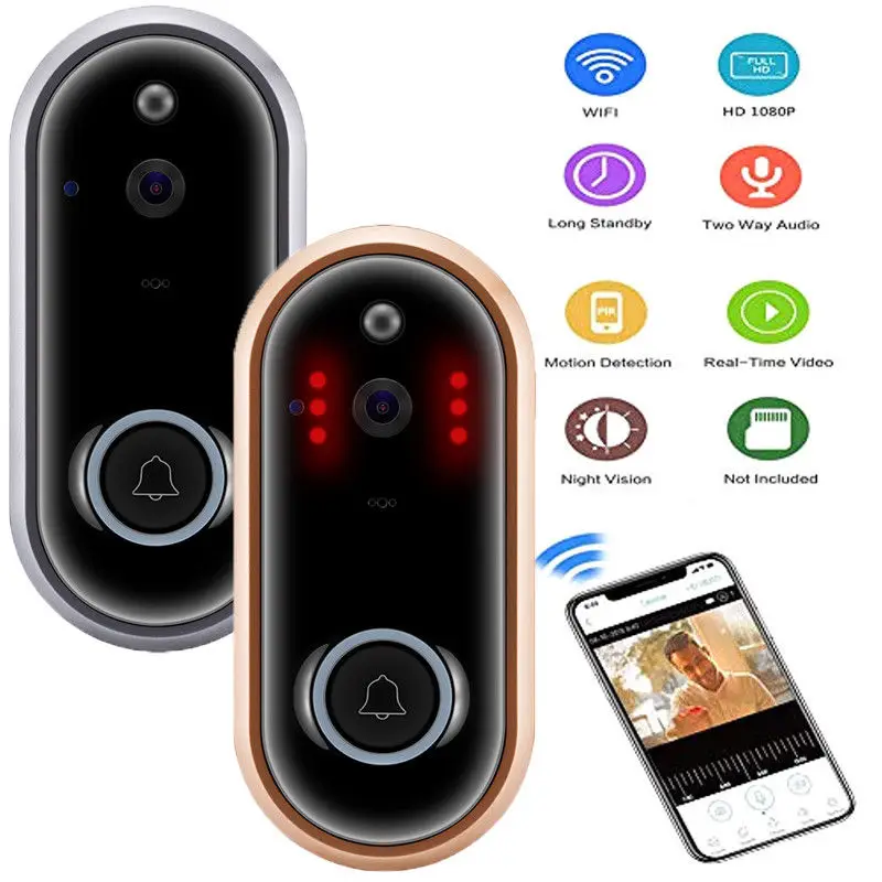 

Ring Doorbell HD Wi-Fi Video Doorbell Smart Doorbell Satin Nickel 720P/1080P
