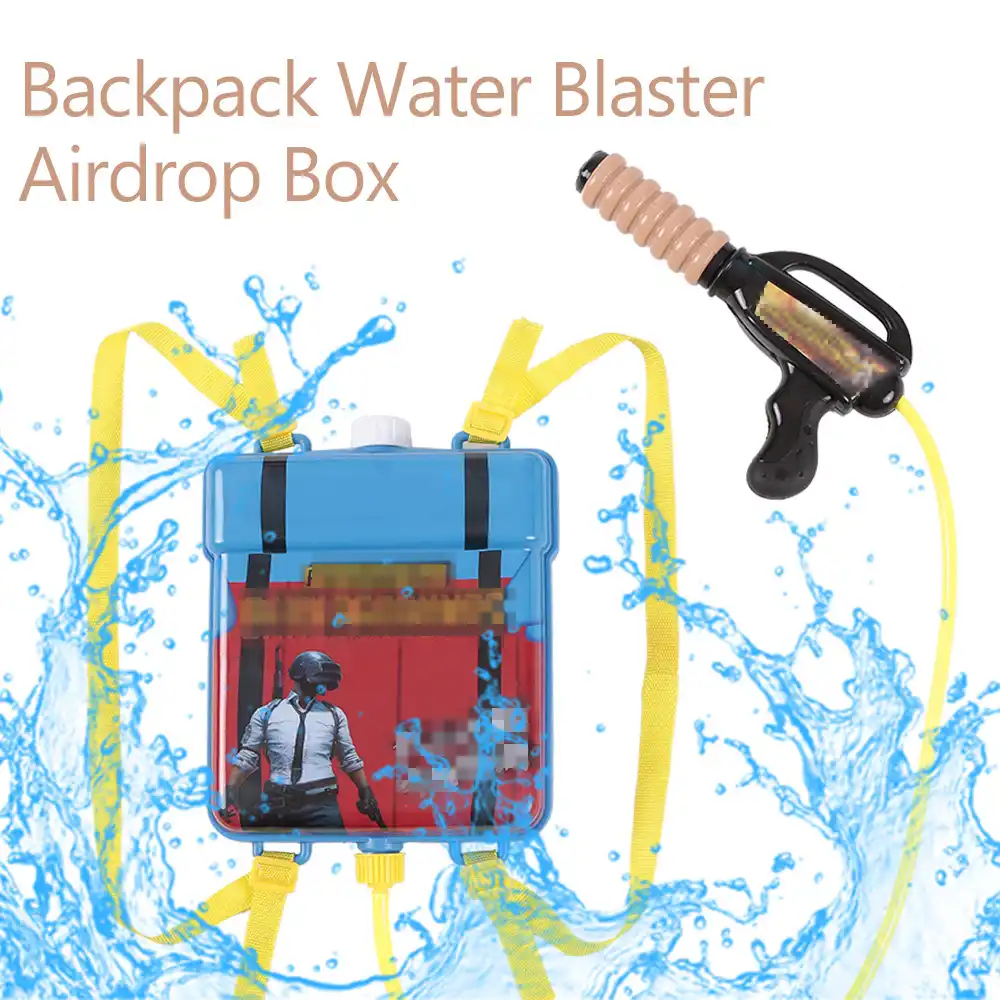 Penembak Air Kartun Tentara Anak Anak Mainan Air Musim Panas Renang Blaster Ransel Air Blaster Tarik Senjata Air