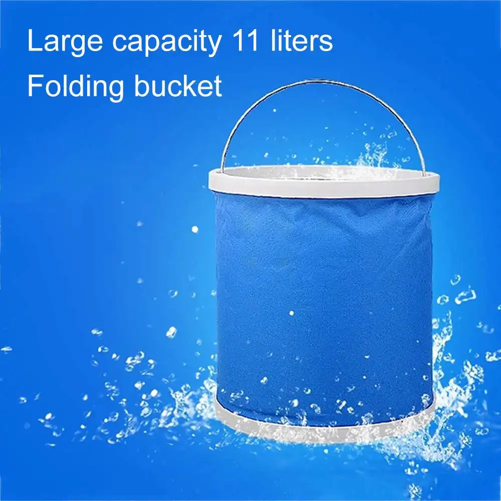 Cubo portátil de 11 litros plegable multifuncional lavabo plegable al aire libre para Camping senderismo pesca de viaje