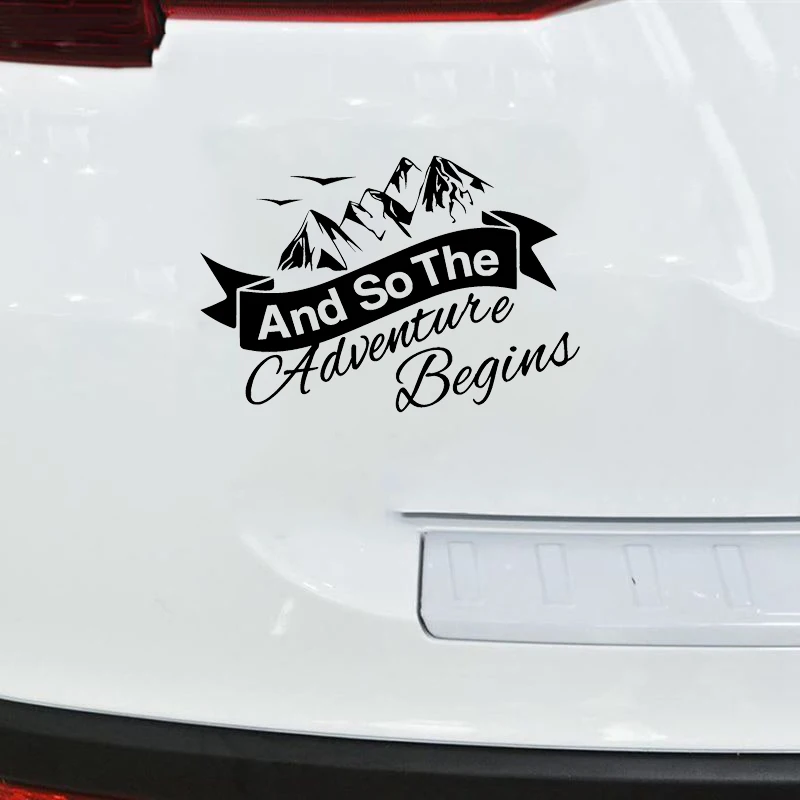 15*11.3cm And So The Adventure Begins Car Caravan Camper Van Laptop Vinyl Decal Sticker