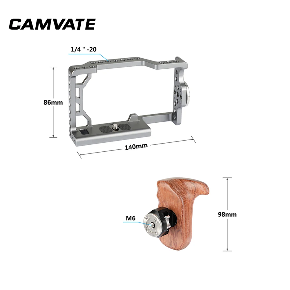 CAMVATE A6500 полный Cage Kit с розеткой деревянная рукоятка(правая сторона) C2074