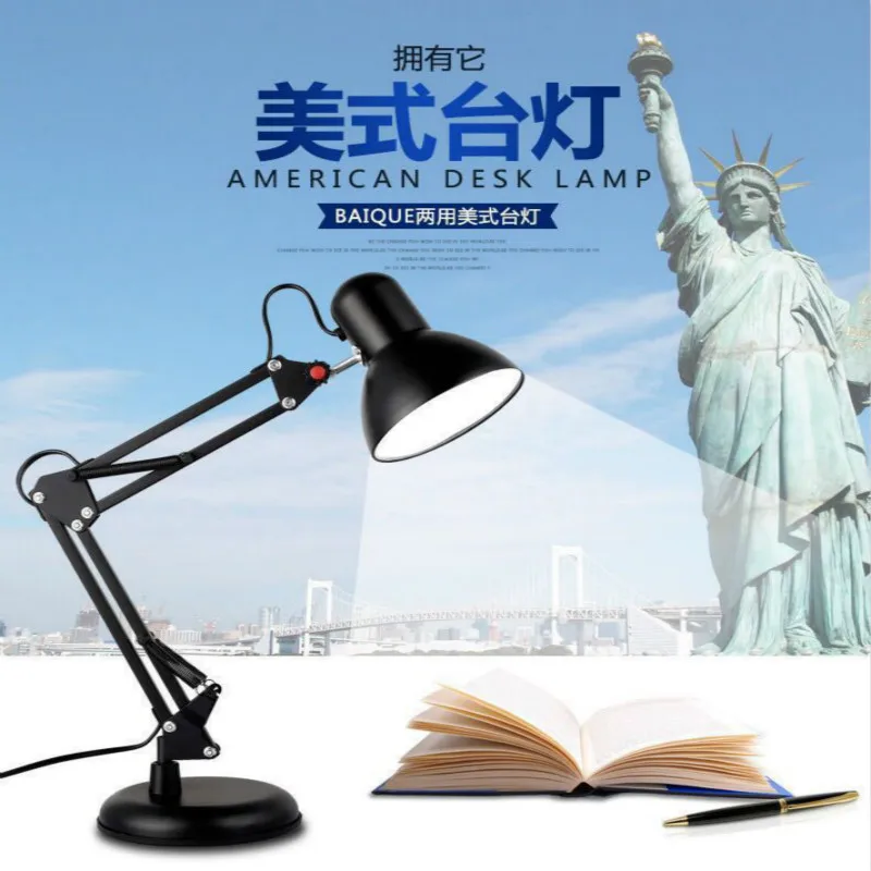 

DE.SOUL Powerlbo metal clip desk lamp with Swing Arm metal clip clamp table lamp for student reading office bedroom
