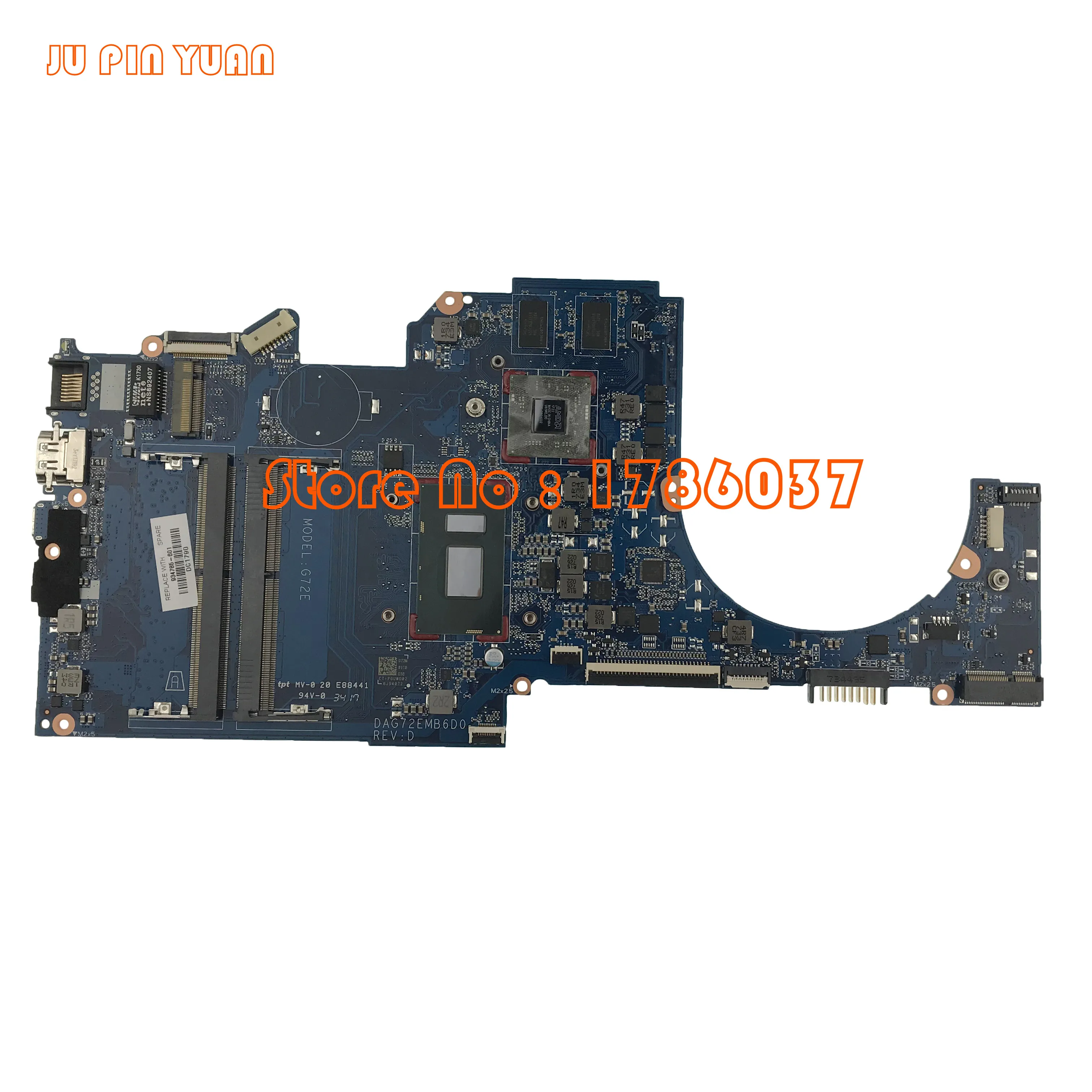 

JU PIN YUAN 934785-601 934785-001 G72E DAG72EMB6D0 For HP Laptop 14-BP Notebook PC With I5-8250U motherboard 100% fully Tested