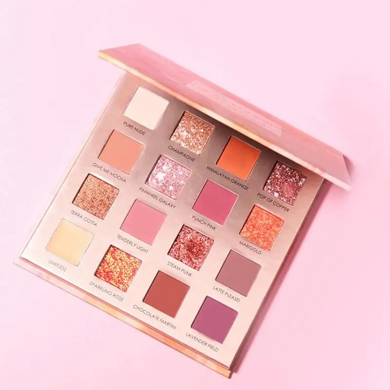 Тени для век макияж Палитра мерцающий Блестящий Матовый Minshzee 16 цветов Desert Rose