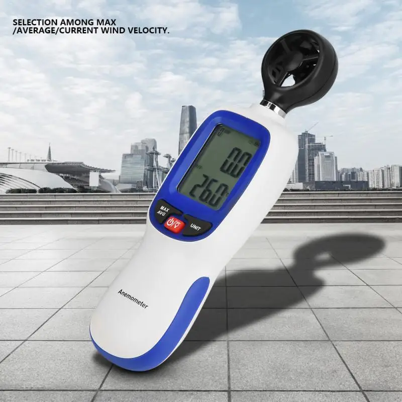 WT82 Handheld Digital Anemometer Temperature/Wind Speed Velocity Anemometer Electronic Large LCD