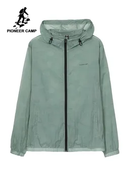 

Pioneer Camp Thin Sunscreen Men/Women Jacket for Young Breathable Green Purple Hooded Male Jacket Casual Outdoor AJK901055