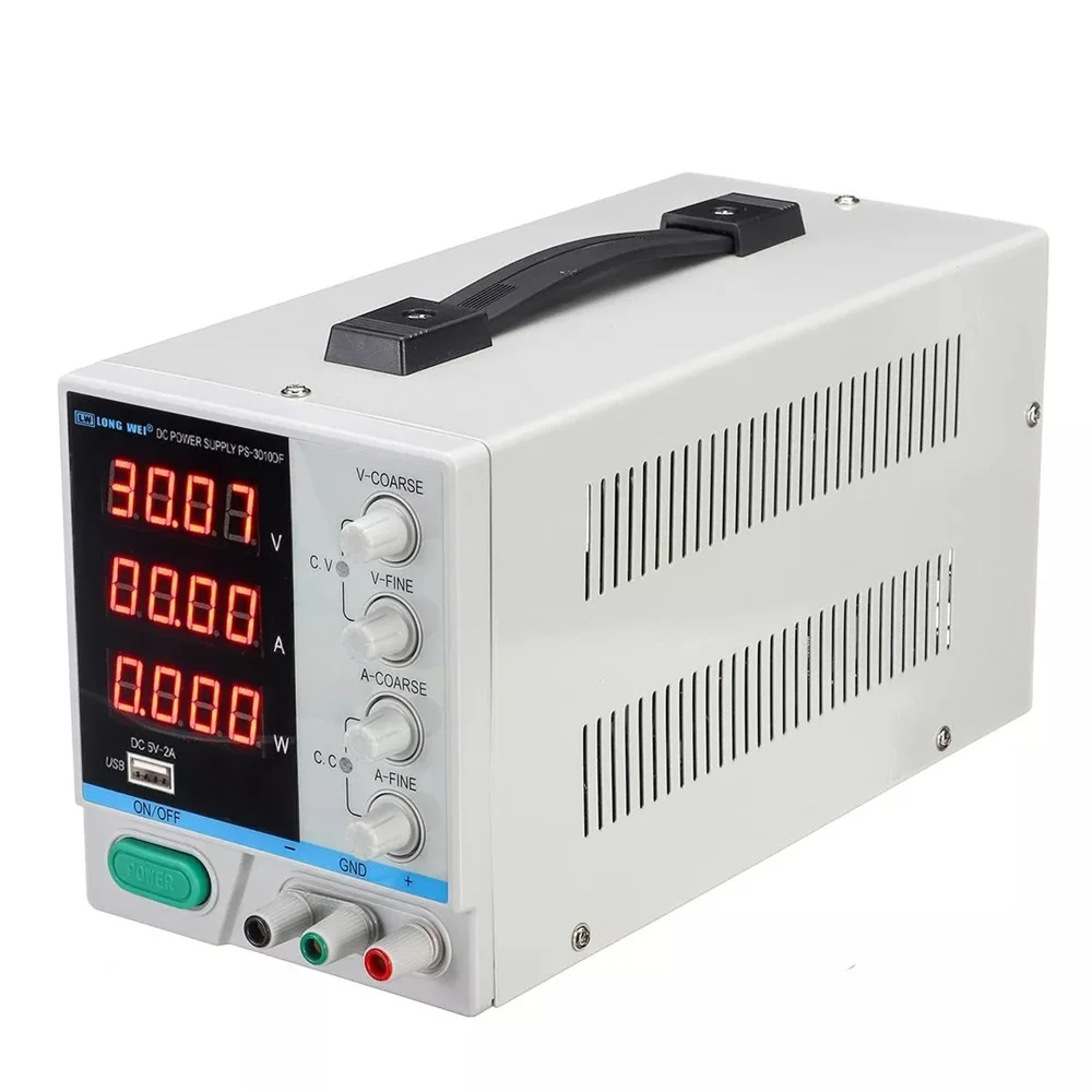 LONG WEI PS-3010DF регулируемый светодиодный цифровой Дисплей DC Питание 110 V/220 V 30V 10A переключения регулируется 5V 2A USB Питание