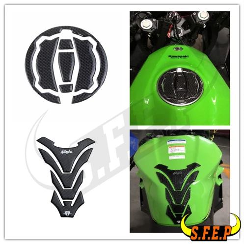 

Motorcycle 3D Carbon Fiber Tank Pad Protective Decal Sticker For Kawasaki Ninja 250 400 650 Ninja250 Ninja400 Ninja650