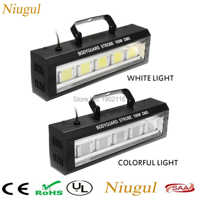 

Adjustable Speed/Auto/Sound Control Colorful/White 100W Strobe Light 100W LED KTV Disco DJ Flashing Stage Lights LED Stroboscope
