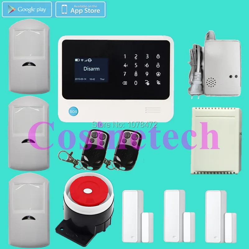 

Good WiFi alarm system for home office shop bank security SMS GSM Alarm system with GRPS alarm,motion sensor,output relay
