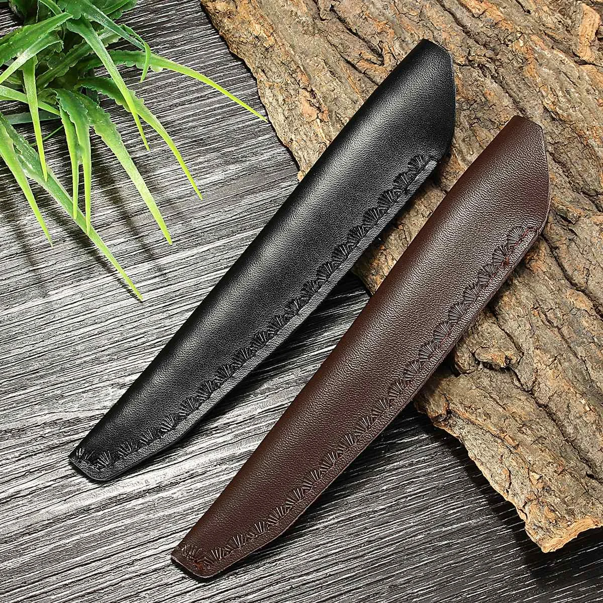 

leather sheath fixed blade Knife Cover Straight Knife Holder Family Portable Fruit Knife Sheath Leather Scabbard For 8-9' Knife