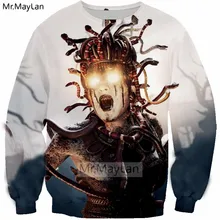 2018 New Design 3D Print Ancient Greek Medusa Sweatshirts Men/women Rock Pullovers Coat Cool Boys White Modis Tops Clothes 5XL
