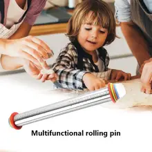Многофункциональный Вертлюги Из Нержавеющей Стали Pin Регулируемая мука палка коврик для теста тесто ролик Регулируемый Кухня инструмент