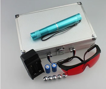 

Super Powerful! Military Blue Laser Pointer 1000000m 100W 450nm Flashlight Burning match/dry wood/black/burn cigarettes+Glasses