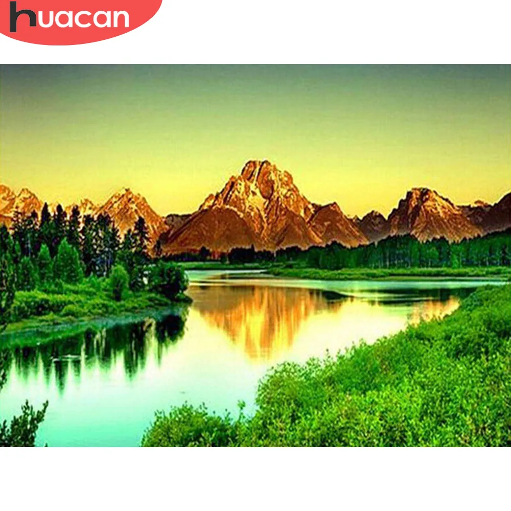 

HUACAN Handmade Diamond Embroidery Landscape Diamond Painting Full Square Home Decoration Pictures Rhinestones Beadwork Hobby